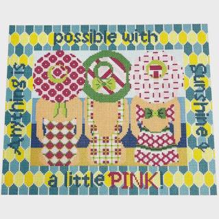 Pink Saying by Two Sisters Needlepoint (thumbnail)