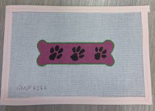 Paw Print Bone - Magenta by Ann Wheat Pace Designs (thumbnail)