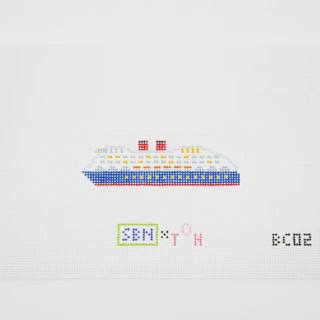 Cruise Ship Bag Charm by Susan Battle Needlepoint (thumbnail)
