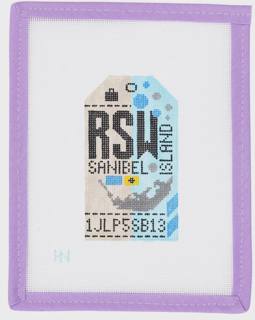 Sanibel Island Travel Tag by Hedgehog Needlepoint (thumbnail)