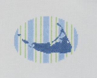 Nantucket Ornament Blue Green by Frances Mary Needlepoint (thumbnail)