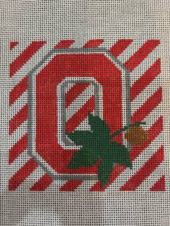 Ohio State Block "O" on Stripes by Needlepoint by Laura (thumbnail)