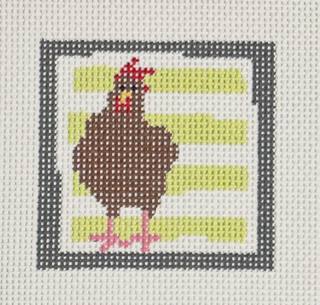Hen Green Stripes by Pippin Studio (thumbnail)