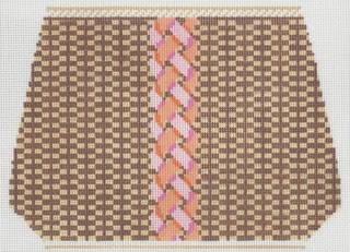 Nantucket Basket - Large with Pink Rope by Anne Fisher Needlepoint (thumbnail)