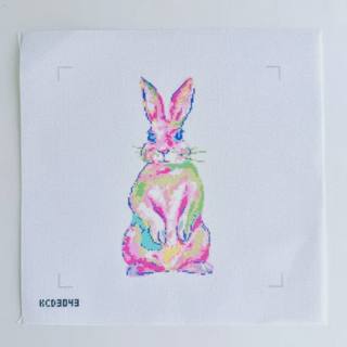 Tie Dye Bunny Printed Canvas by KCN Designers (thumbnail)