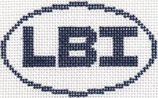Oval ~ "LBI" Long Beach Island, New Jersey handpainted Needlepoint Canvas by Silver Needle by Silver Needle (thumbnail)