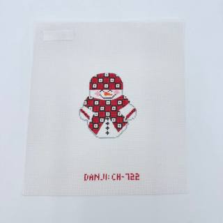 Snowman with Red/Black Squares Scarf Canvas by Danji Designs (thumbnail)