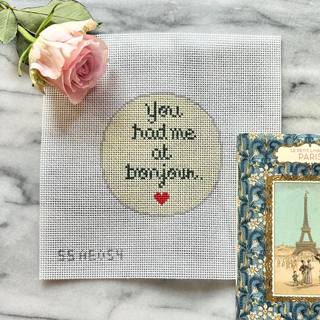 You Had Me at Bonjour Canvas by Stitch Style Needlepoint (thumbnail)