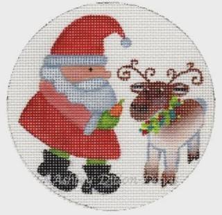 Santa feeding reindeer ornament by Liz Goodrick-Dillon (Tapestry Tent, via Susan Roberts) (thumbnail)