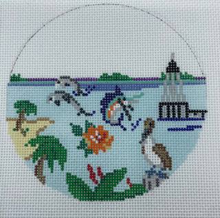 Coastal Travel Round - Customize! by Atlantic Blue Canvas (thumbnail)