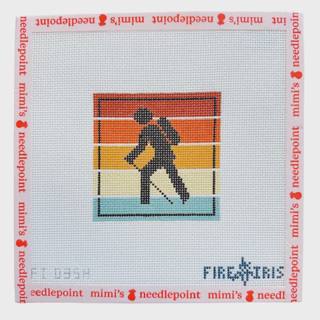 Multi Color Recreation Sign - Hiker by Fire and Iris Designs (thumbnail)