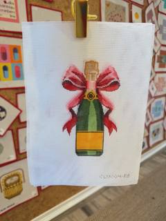 CLV004-RB Champagne Bottle - Red Bow by C'ate La Vie (thumbnail)