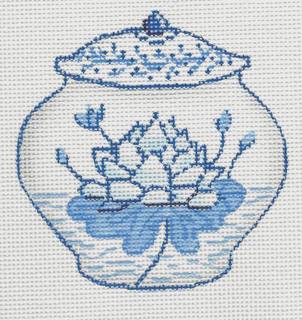 Chinese Vase - Lotus Flower by Kate Dickerson Needlepoint Collections (thumbnail)