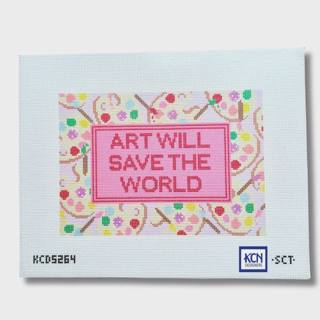 Art Will Save the World Needlepoint Canvas by KCN Designers (thumbnail)