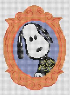 Framed Snoopy Skeleton by Officially Needlepoint (thumbnail)