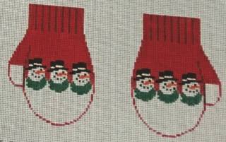 Red Snowman Mittens by Kathy Schenkel (thumbnail)