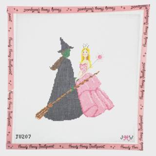 Wicked - Elphaba and Glinda by Jennifer Vallez Needlepoint (thumbnail)