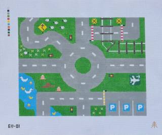 Car Play Mat EV-01 by Evergreen Needlepoint (thumbnail)