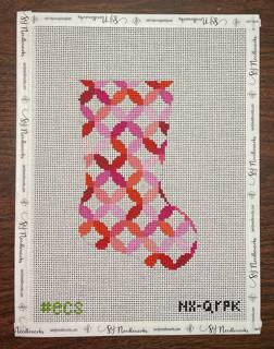 Pink Quilt Rings Mini Stocking by Elizabeth Crane Swartz (thumbnail)