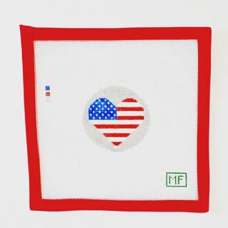 Heart Flag Round - America by M F Needlepoint (thumbnail)