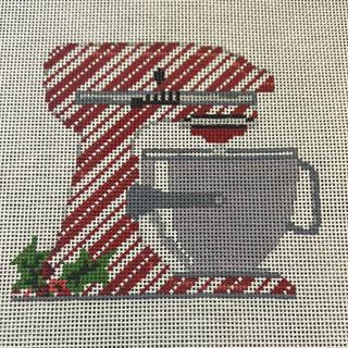 Mixer -Red and White Peppermint Check by Officially Needlepoint (thumbnail)