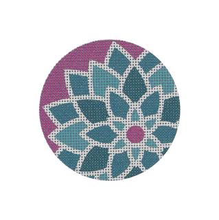 3″ dia Graphic flower, Bluegreen by Pepperberry Designs (thumbnail)