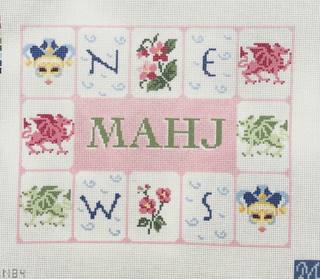 Mahj Tile Pouch- Pink by Maura Nolan Designs (thumbnail)