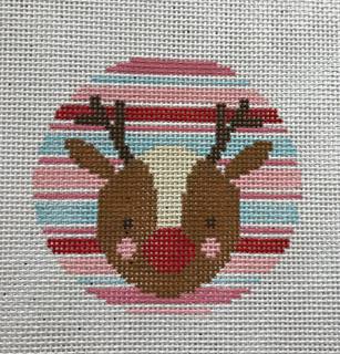 Reindeer with stripes by Blueberry Point Canvas (thumbnail)