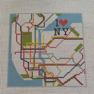 NY Subway Map Square by Evelyn Designs (thumbnail)