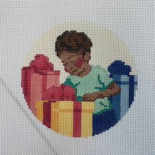 Heritage Christmas Collection Boy with Presents by Spellbound Stitchery (thumbnail)