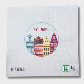 Poland Travel Round Canvas by Kathy Schenkel (thumbnail)
