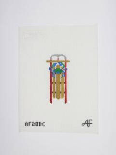 Blue Crab Sled Ornament Canvas by Anne Fisher Needlepoint (thumbnail)