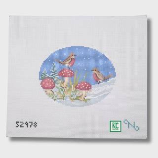 Winter Woodlands Robins Needlepoint Canvas by Needlepaint (thumbnail)