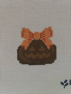 Peanut Butter Pumpkin w/ Bow by Boxwood Needlepoint (thumbnail)