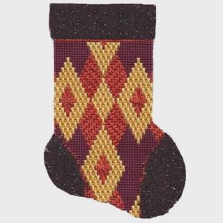 Rust, Gold, & Burgundy Mini Sock by A Stitch in Time (thumbnail)
