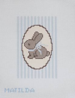 Blue Bunny Striped Oval by Oz Needle and Thread (thumbnail)