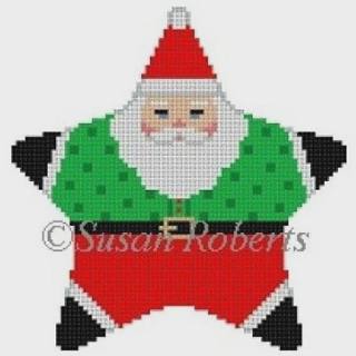 Star, Santa, Polka Dots by Susan Roberts Needlepoint (thumbnail)