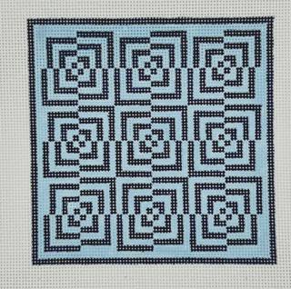 Blue Flower Geometric by Cabell Stitchery (thumbnail)