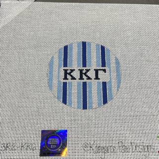 3" round w/stripes-Kappa Kappa Gamma 3R2-KKG by Kangaroo Paw Designs (thumbnail)