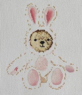 M-25-381 Bear in Pink Bunny Suit by Blueberry Point Canvas (thumbnail)