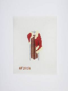 Santa Sled Ornament Canvas by Anne Fisher Needlepoint (thumbnail)