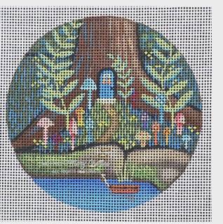 Folk Art Round Tiny Living MCFR12 by Painted Pony Designs (thumbnail)
