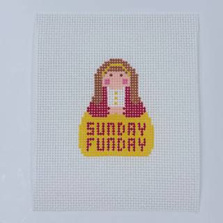 Red/Gold Sunday Funday Angel Needlepoint Canvas by KCN Designers (thumbnail)