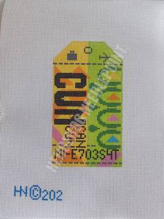 Retro Travel Tag · Cancun by Hedgehog Needlepoint (thumbnail)