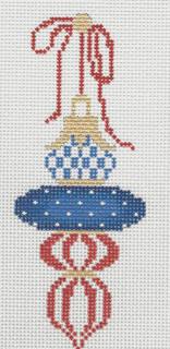 Red, White and Blue Triple Drop by Kelly Clark Needlepoint (Colonial Needle) (thumbnail)