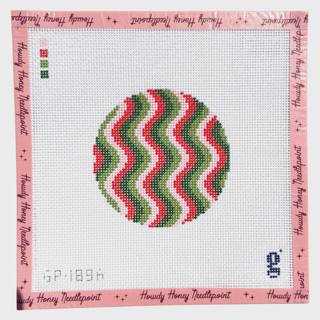 Pink and Green Round by Goodpoint Needlepoint (thumbnail)