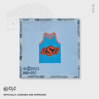 OSU Blue Basketball Jersey Canvas by Hedgehog Needlepoint (thumbnail)