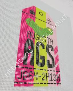 Retro Travel Tag - Augusta by Hedgehog Needlepoint (thumbnail)