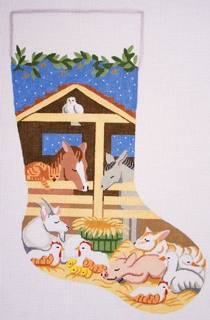 Silver Needle Barnyard Christmas Stocking Needlepoint Canvas by Silver Needle (thumbnail)