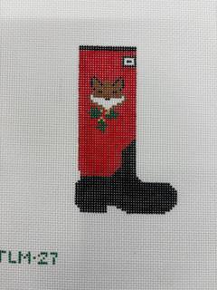 Fox and Holly Wellie by Tout Le Monde Needlepoint (thumbnail)